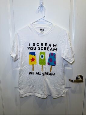 Like New Uniqlo Disney Pixar Monster’s Inc I Scream Unisex Tee